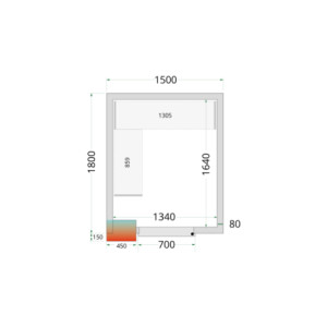 Positive Kühlzelle - 1500 x 1800 | TEFCOLD | Optimierte und praktische Lagerung von Lebensmitteln und Getränken