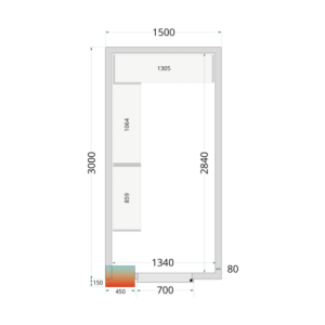 Positive Kühlzelle - Abmessungen 1500x3000 - TEFCOLD | Lagerlösung für Küchenprofis