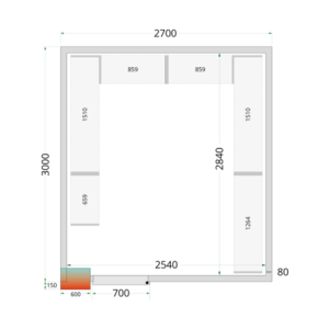 Positive Cold Room - 2700x3000 | TEFCOLD - Optimized storage for professionals