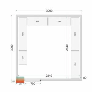 Kühlraumregal-Kit 3000x3000 TEFCOLD - Optimierte Lagerung & Konservierung frischer Produkte