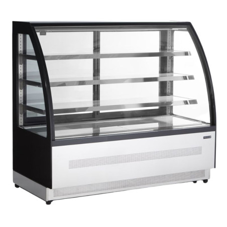 Kühlvitrine Theke 2 Glastüren Schwarz - TEFCOLD LPD1500C/BLACK