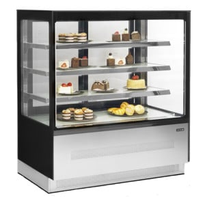 Kühlvitrine Theke 2 Glastüren Schwarz - TEFCOLD LPD1203F/BLACK | Fourniresto