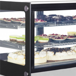 Refrigerated Display Counter 2 Glass Doors Black - 88 L TEFCOLD