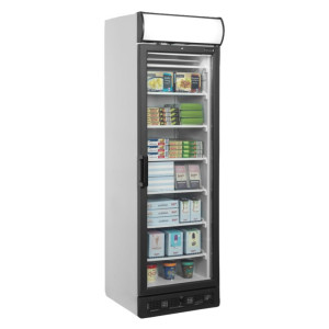 Vitrine Congélateur Ouverture à Gauche - Porte Vitrée Noire 270L TEFCOLD