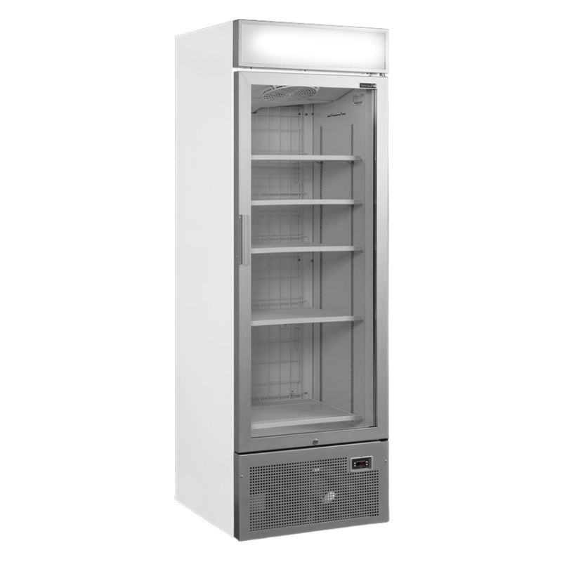 Glass Door Freezer Showcase with Silver Canopy - 440L TEFCOLD: optimal presentation of your frozen products