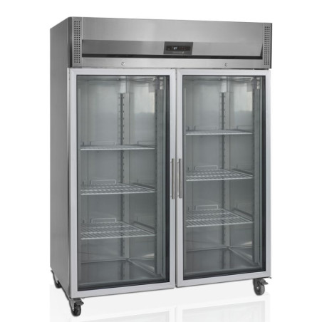 Armoire réfrigérée inox GN 2/1 - 2 portes vitrées 1325L TEFCOLD