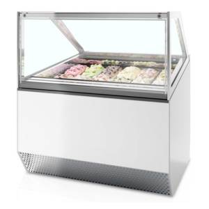 Ventilated Ice Cream Display with Straight Front - Superior Quality | TEFCOLD Ventilated Ice Cream Display with Straight Front -