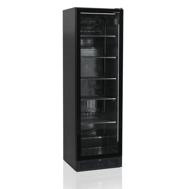 Black Refrigerated Cabinet - Glass Door 347L TEFCOLD: Optimal storage and elegant presentation of your products