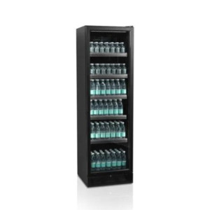 Schwarzer Kühlschrank - Glastür - 347 L TEFCOLD SCU1425H