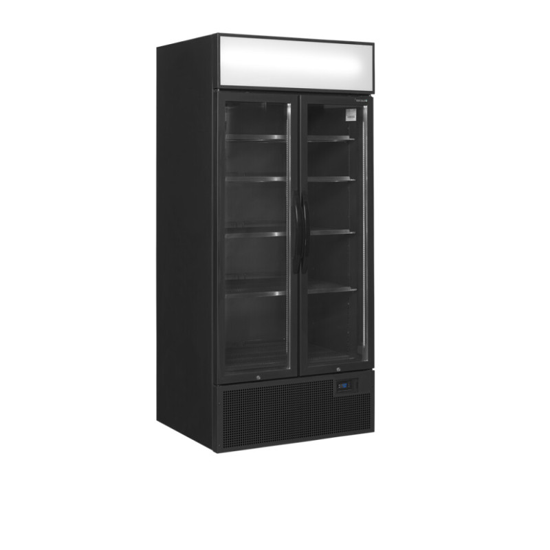 Schwarzer Kühlschrank TEFCOLD - 2 Glastüren - 535 L