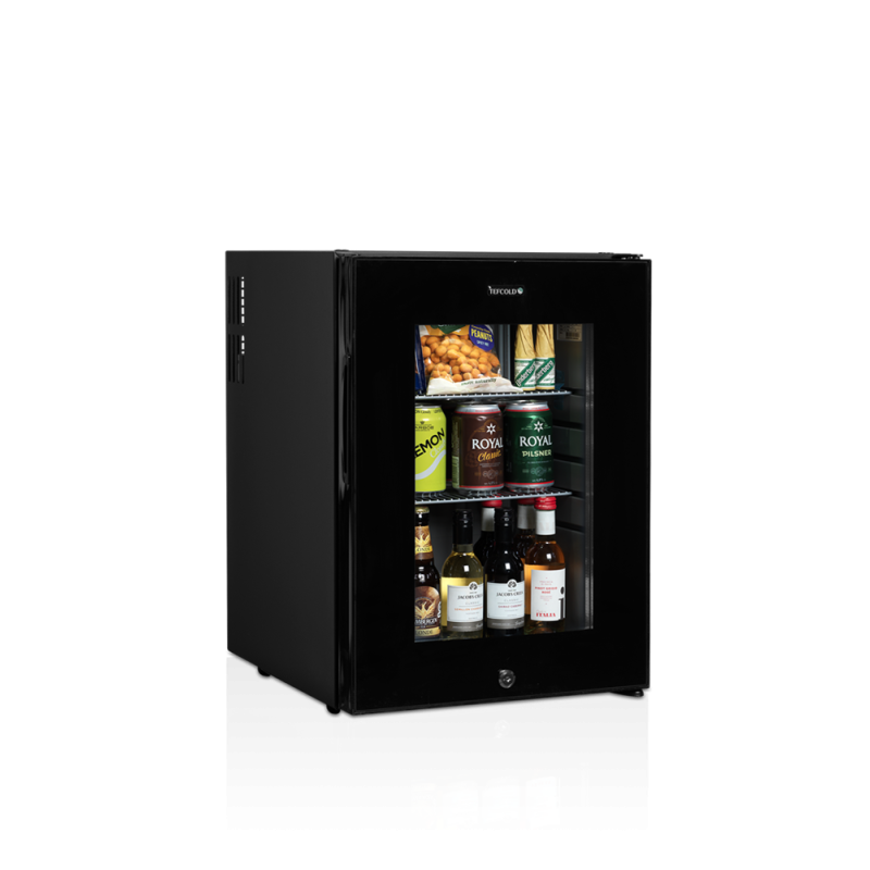 Mini Fridge Bar Glass Door Black 35 L TEFCOLD TM44G Efficient & Elegant