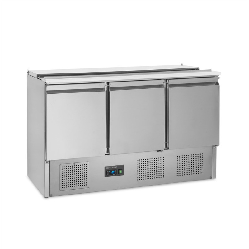 Saladette Kühlschrank GN 1/1 Edelstahl 3 Türen 368 L TEFCOLD