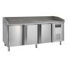 Stainless Steel Pizza Table - 400 x 600 mm - 3 Doors | Brand TEFCOLD