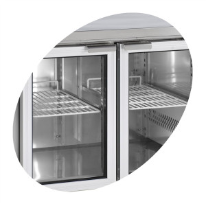 Stainless Steel Refrigerated Table - 4 Glass Doors GN 1/1 - TEFCOLD CK7410G