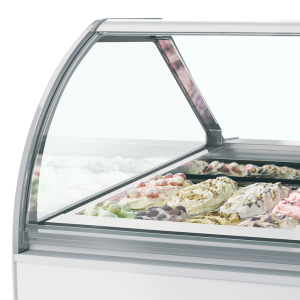 Ventilated Ice Display Case with Curved Front - TEFCOLD