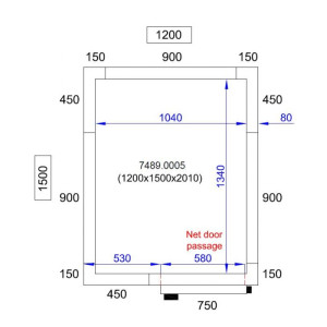 Stainless Steel AISI 430 Cold Room Panel - 1200x1500x2010 mm - Combisteel