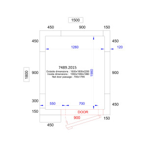 Panneau Chambre Froide Isolation 120mm - 1500x1800x2200mm CombiSteel