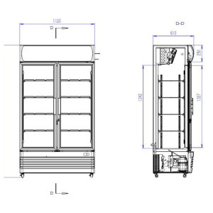 Vitrine Réfrigérée à Boissons 2 Portes Vitrées 670 L CombiSteel - Armoire Réfrigérée professionnelle