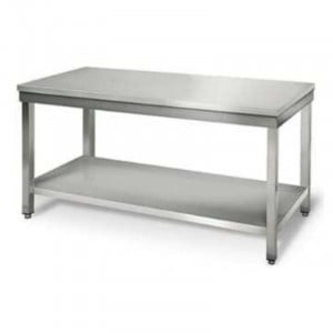 Stainless Steel Table with Shelf - D 700 mm - W 1600 mm - Refurbished