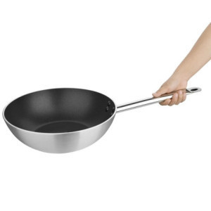 Wok Aluminium Antiadhesif Induction Vogue - Ø 300 mm, Téflon Platinum Plus