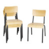 Chaises Lot de 4 Bois Gris Métal Bolero Cantina - Confort et Élégance