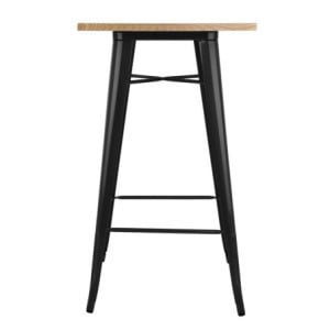 Black Bar Table with Bolero Wood Top - Elegant and Functional