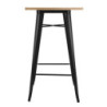 Black Bar Table with Bolero Wood Top - Elegant and Functional