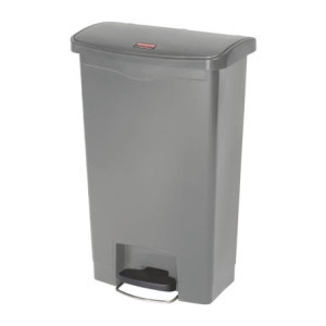 Grauer Frontpedal-Mülleimer 50L - Hygienisch & Praktisch | Rubbermaid