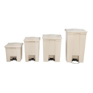 Beige 87L Rubbermaid Step-On Pedal Bin: Durability and Hygiene