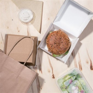 Petites Boîtes Hamburger Compostables 112mm - Lot 150 Kraft Fiesta