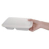 Boîtes 2 Compartiments Bagasse Compostables 253 mm - Lot 200