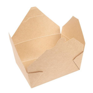 Compostable Cardboard Food Boxes No. 3 1800 ml - Pack of 180 - Vegware - Eco-friendly and practical!