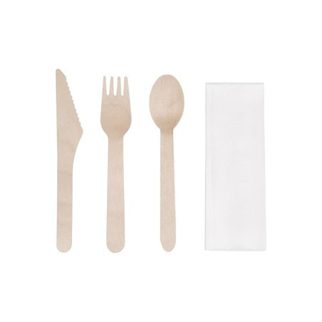 Meal Kits Wooden Cutlery Compostable - Pack of 250 eco-friendly