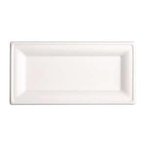 Rectangular Compostable Bagasse Plates 258mm