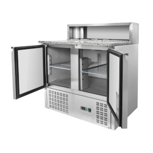 Meuble à Pizza Réfrigéré - 2 Portes - 5 Bacs GN 1/6 - Dynasteel