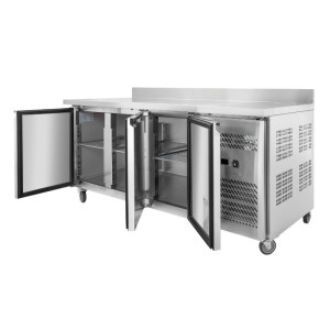 3-Door GN1/1 Refrigerated Table - 700 Depth with Backsplash - Dynasteel