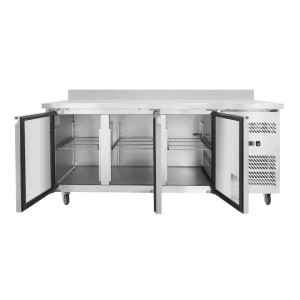 3-Door GN1/1 Refrigerated Table - 700 Depth with Backsplash - Dynasteel