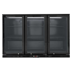 Rückkühlschrank 328 L 3 Glastüren Schwarz