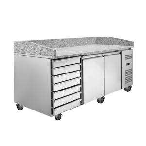 Pizza Furniture 600x400 2 Doors and 7 Drawers Dynasteel - Pizza Preparation