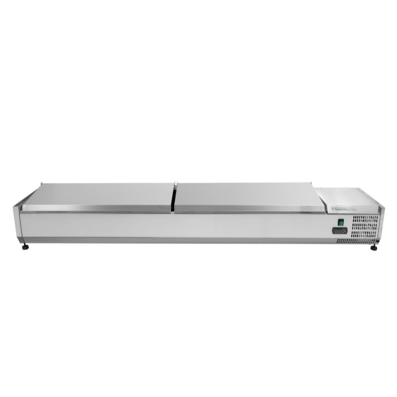 Saladette Kühltisch mit Edelstahl-Deckel - 9 x GN 1/3 - Dynasteel