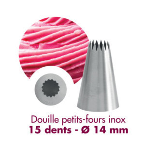 Backform für Petit Fours aus Edelstahl 15 Zinken Ø 14mm Gobel