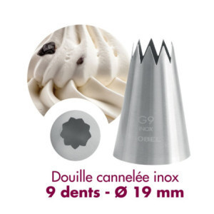 Geriffelte Edelstahl-Tülle 9 Zähne Ø19mm Gobel - Professionelle Qualität