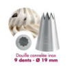 Geriffelte Edelstahl-Tülle 9 Zähne Ø19mm Gobel - Professionelle Qualität