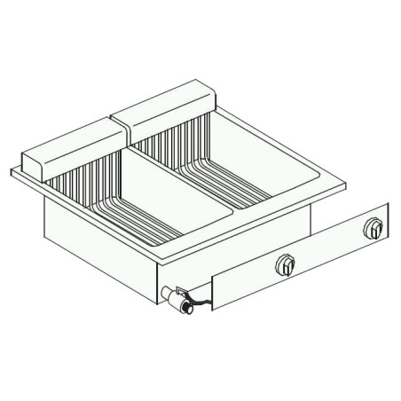 Friteuse électrique encastrable 2x10 L - Haute performance CombiSteel