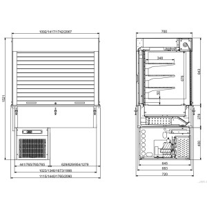 Drop-In Cubic Refrigerated Display Case - LED Lighting & Ideal Maintenance