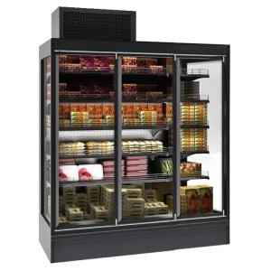 Refrigerated Wall Display 4 Doors Combisteel - Black & LED