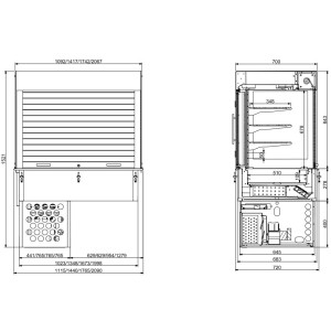 Geschlossene Wandkühlvitrine zum Einbauen - CombiSteel - Kubisches Design