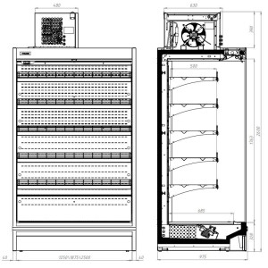 Refrigerated Wall Display 3 Doors - Large Capacity CombiSteel