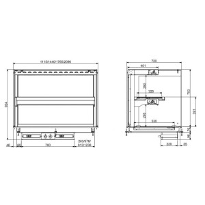 Cubical Drop-In Heated Display with Vitroceramic Plate - L 1440 x D 720 mm - CombiSteel