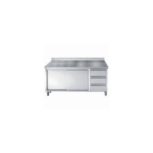 Stainless Steel Low Cabinet - 2 Doors 3 Drawers - Dimensions L 1800 x D 700 - CombiSteel